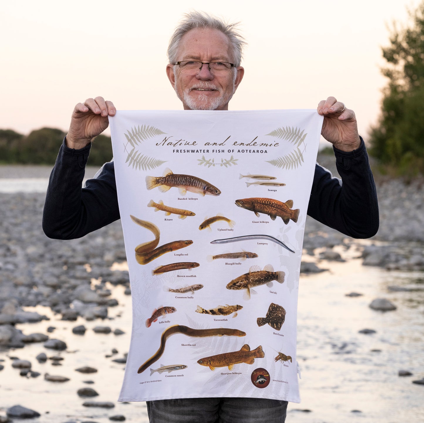 Native & Endemic Freshwater Fish of Aotearoa T-Towel